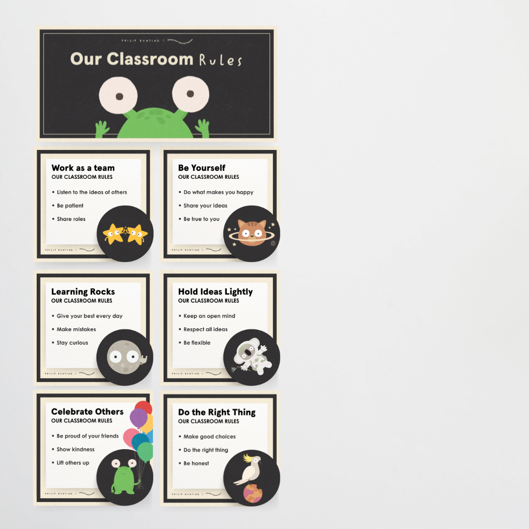 Philip Bunting: Classroom Rules - Watch this Space Classroom Decor