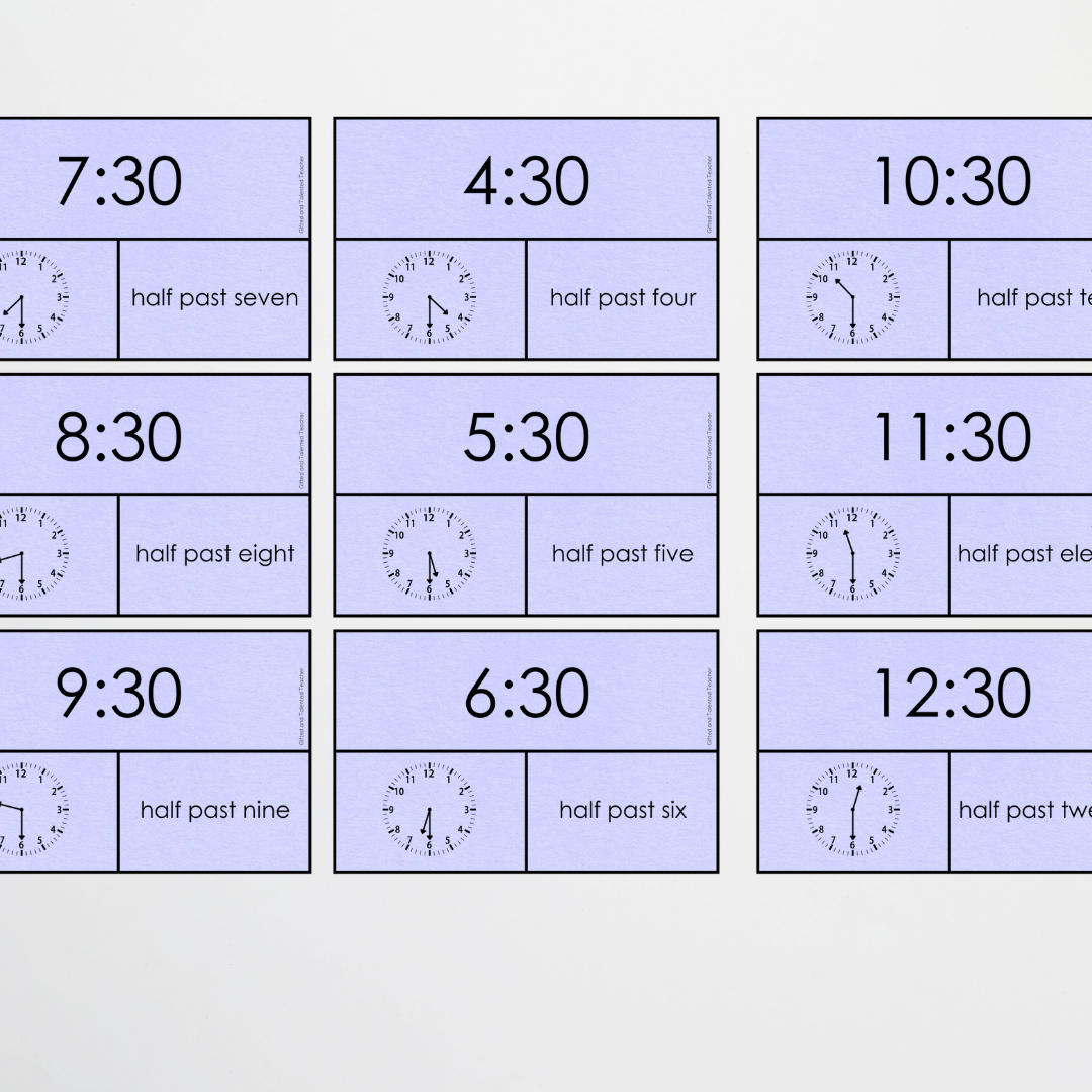 Relative Time - 'half past' the hour - Teacher Resources & Classroom Decor