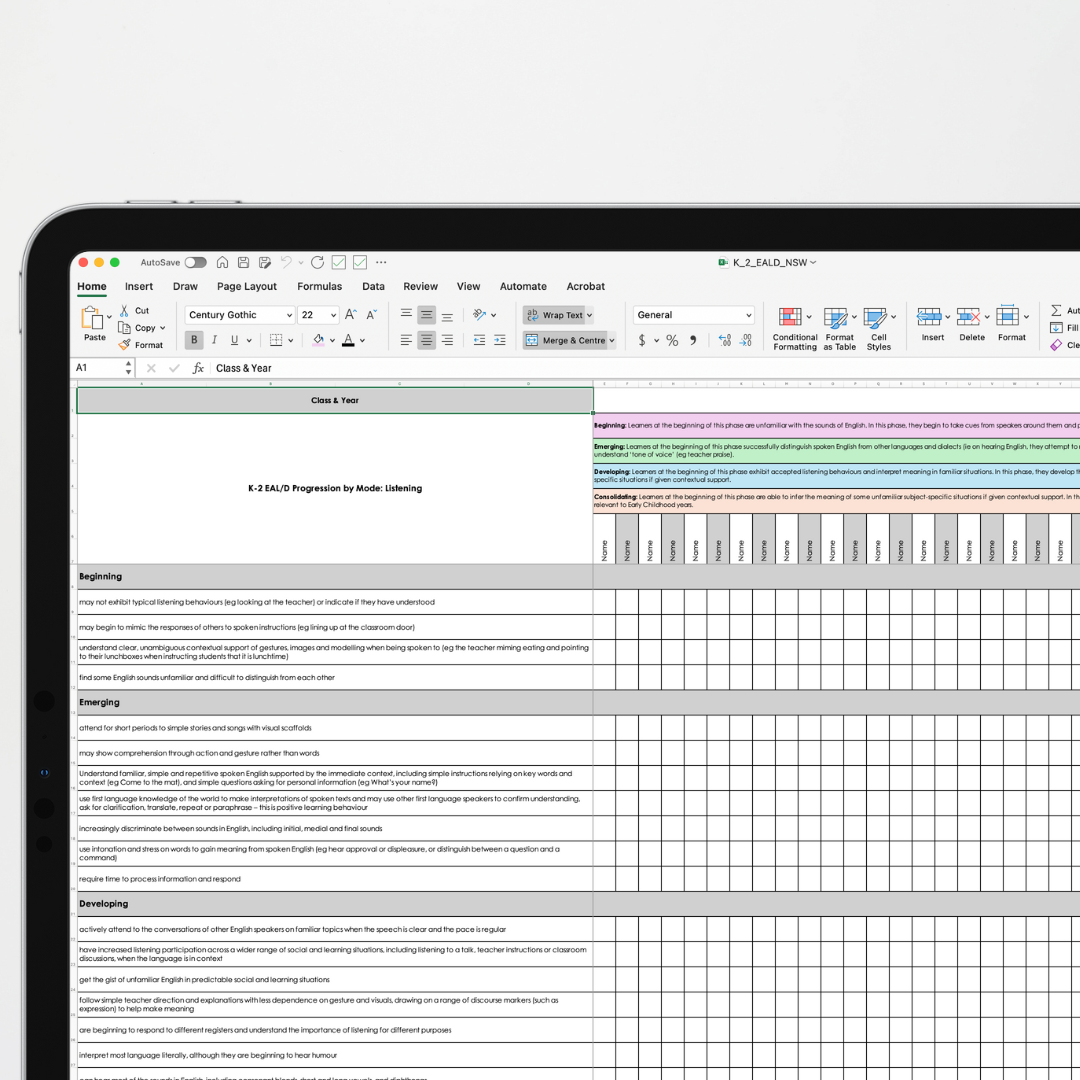 Digital Assessment Book - EAL/D Progressions - Teacher Resources & Classroom Decor
