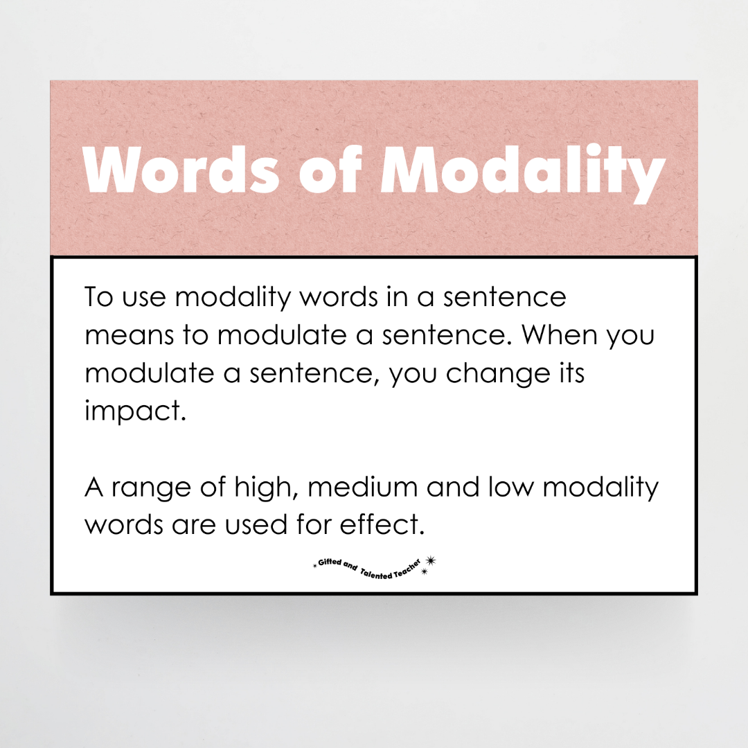 Words of Modality: High, Medium and Low Wall Display - Little Circus Classroom Decor - Teacher Resources & Classroom Decor