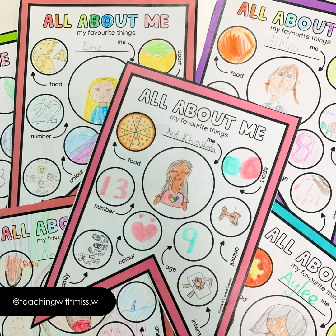 Back to School - All About Me: Slides and Bunting Activity - Upper Grades - Teacher Resources & Classroom Decor