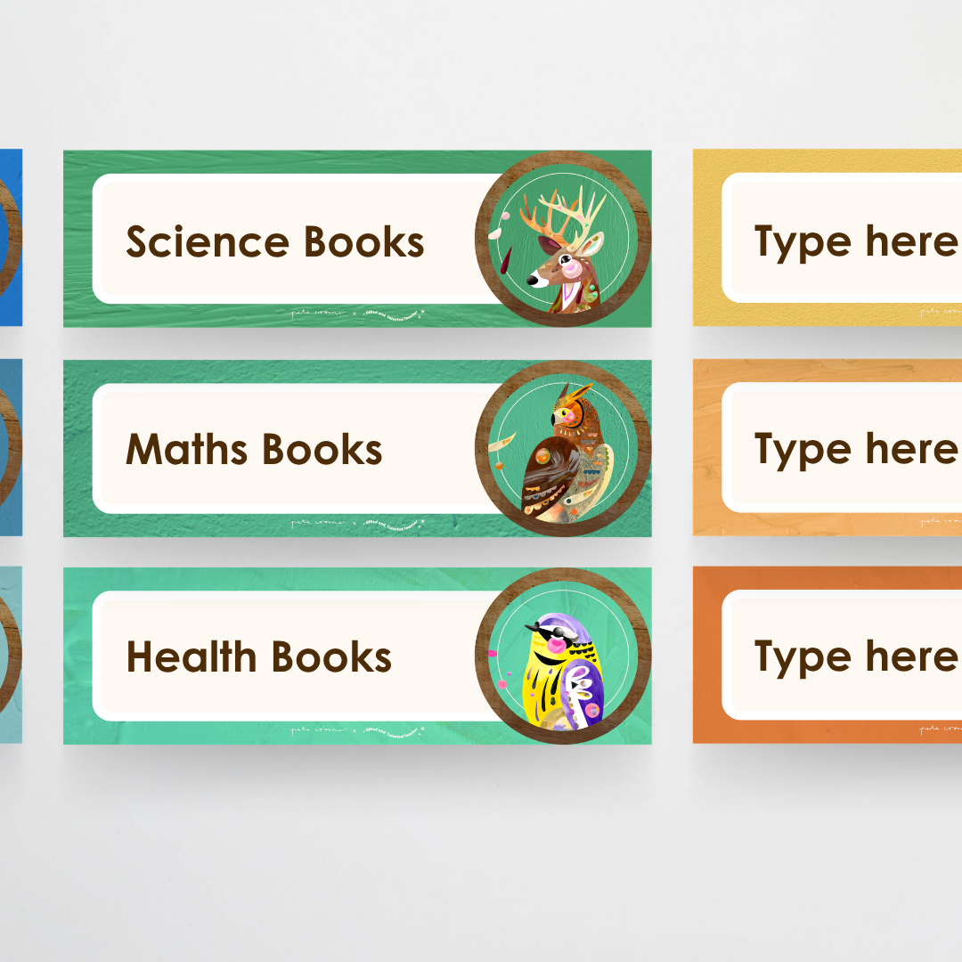 Book Tub Labels - North America Classroom Decor