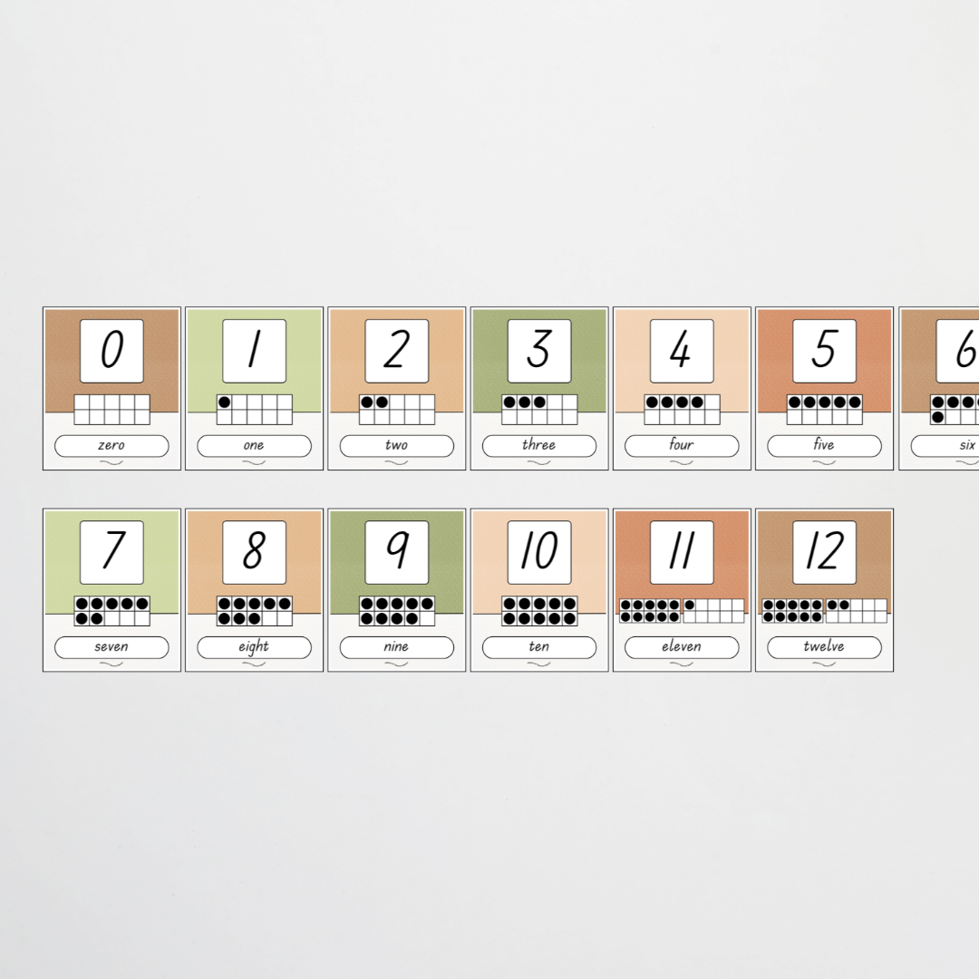 Ten Frames Number Posters - Woodland Classroom Decor