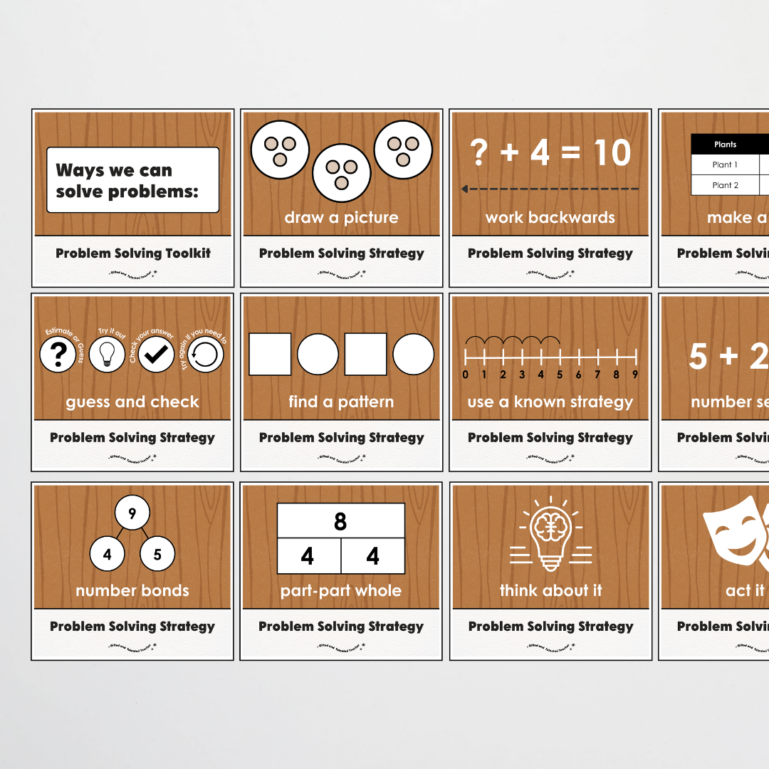 Lower Grades Problem Solving Strategy Toolkit - Back To School Classroom Decor
