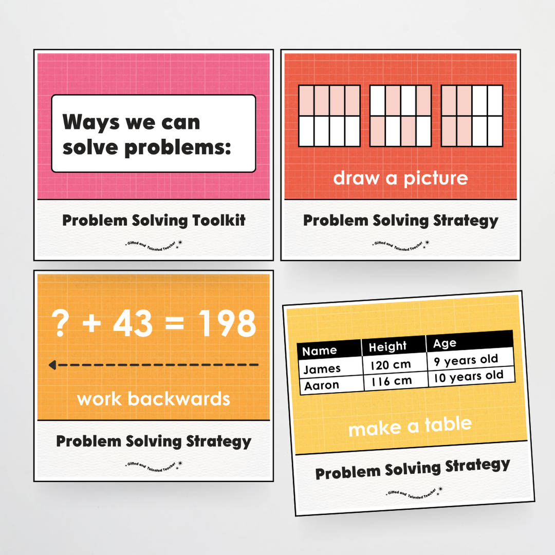 Upper Grades Problem Solving Strategy Toolkit - Back To School Classroom Decor