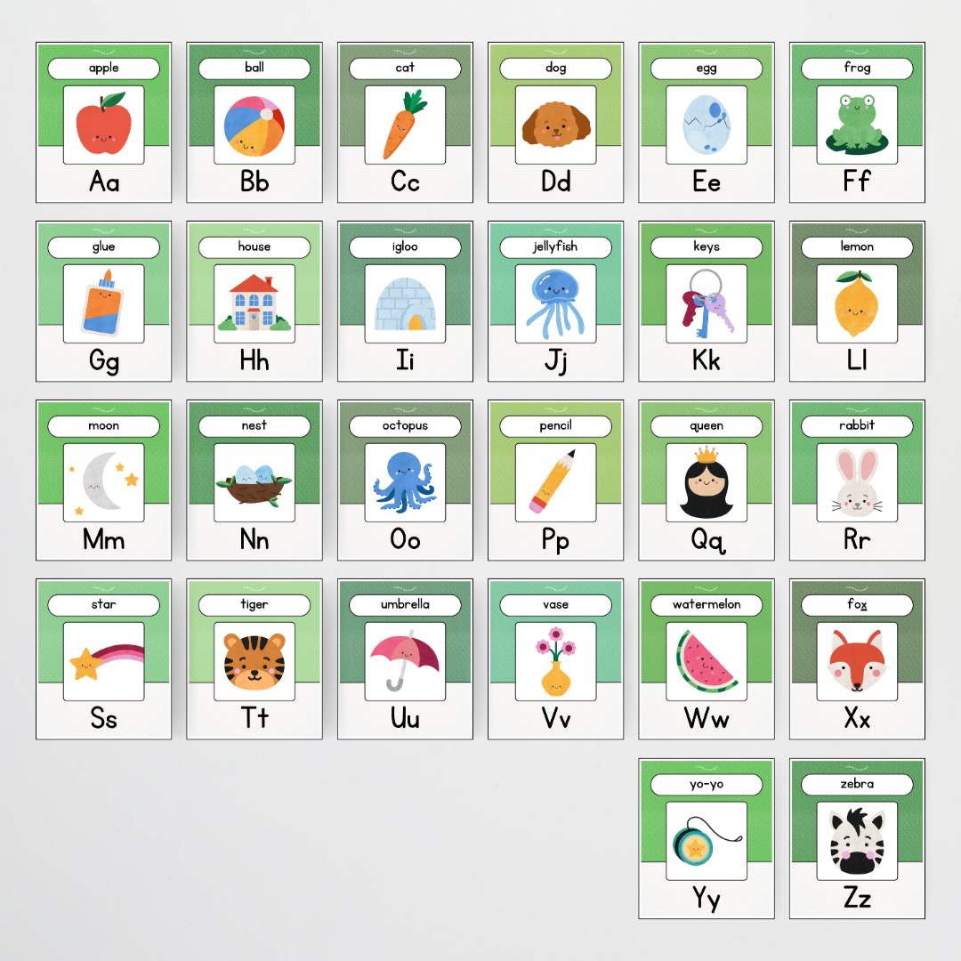 Alphabet Posters - Leafy Greens Classroom Decor