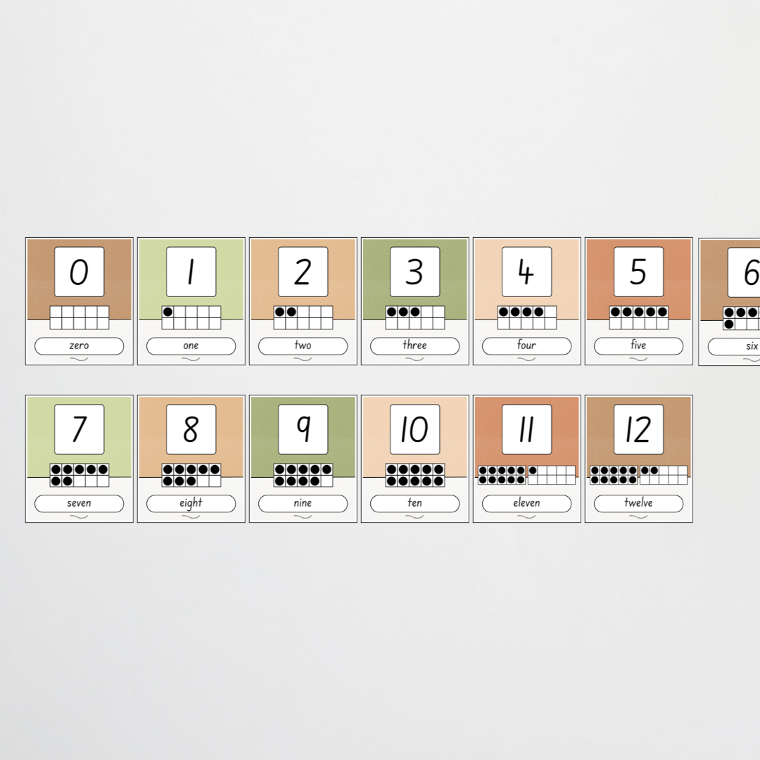 Ten Frames Number Posters - Woodland Classroom Decor