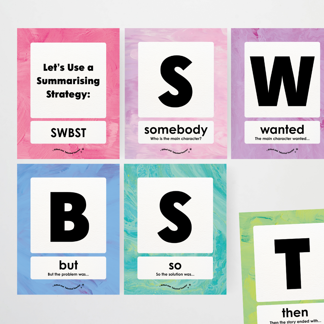 Summarising the Text: SWBST Somebody, Wanted, But, So Then - Sea Life Classroom Decor