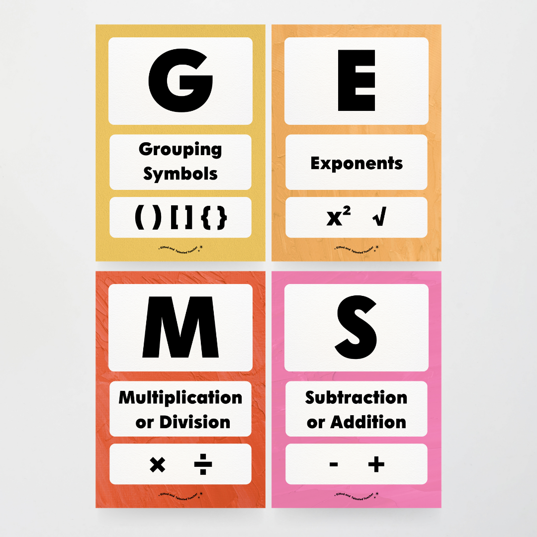 GEMS Order of Operations - North America Classroom Decor - Teacher Resources & Classroom Decor