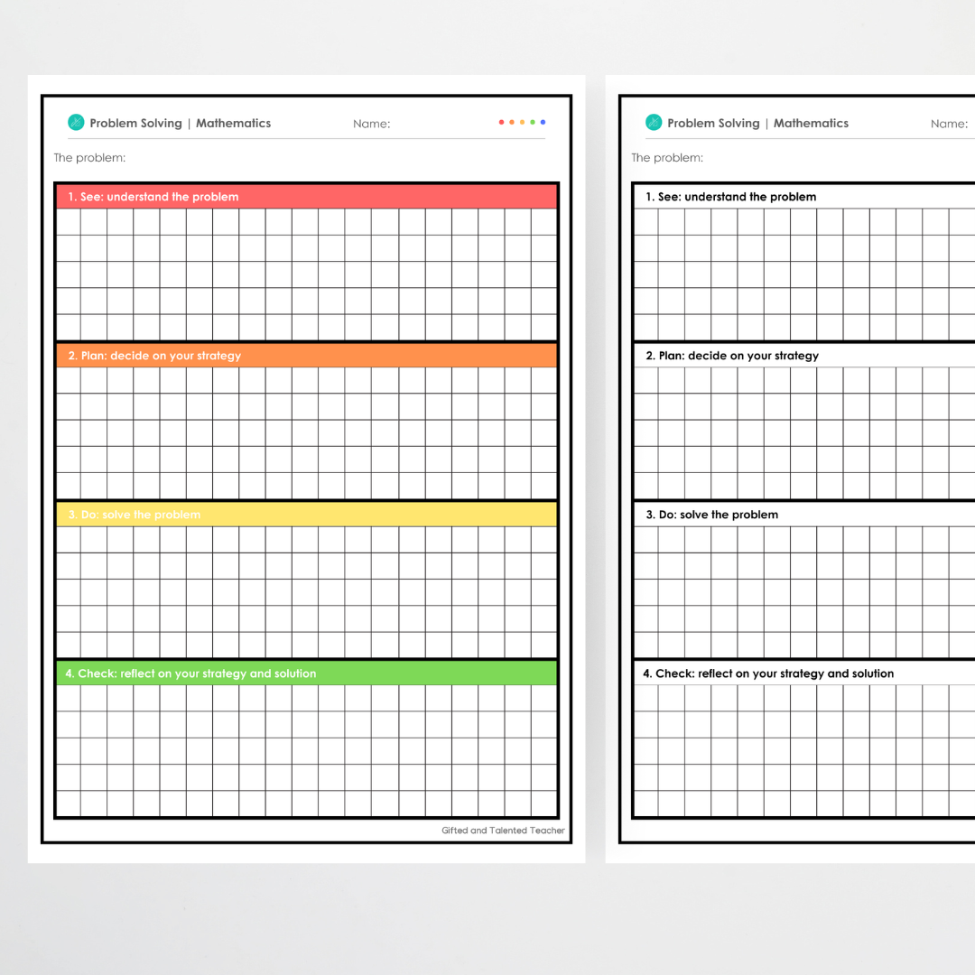 See, Plan, Do, Check Problem Solving Mats