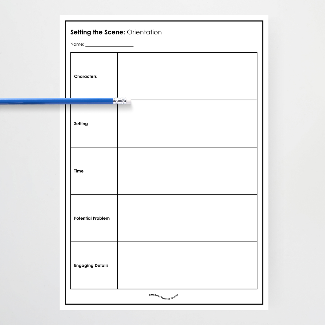 Setting the Scene: Orientation Planning Template - Teacher Resources & Classroom Decor