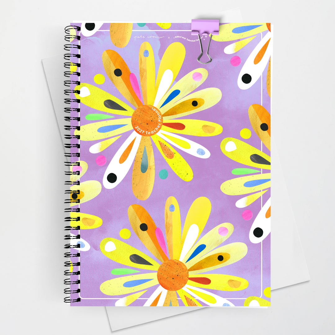 x Pete Cromer 2027 Weekly Teacher Planner: Bush Daisy - Australian Fauna and Flora Classroom Decor