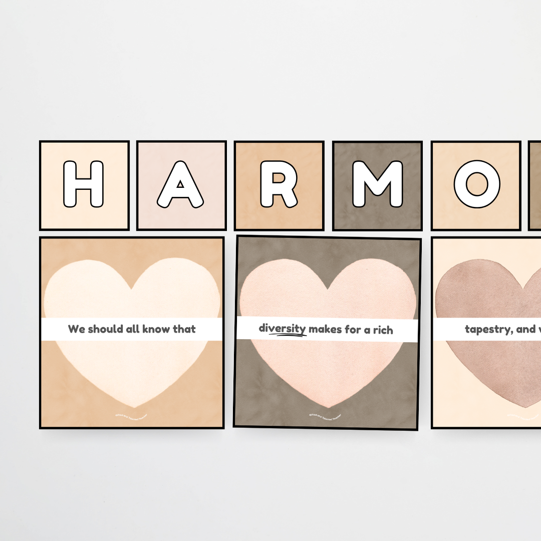 Harmony Week Display: Quote Posters and Lettering