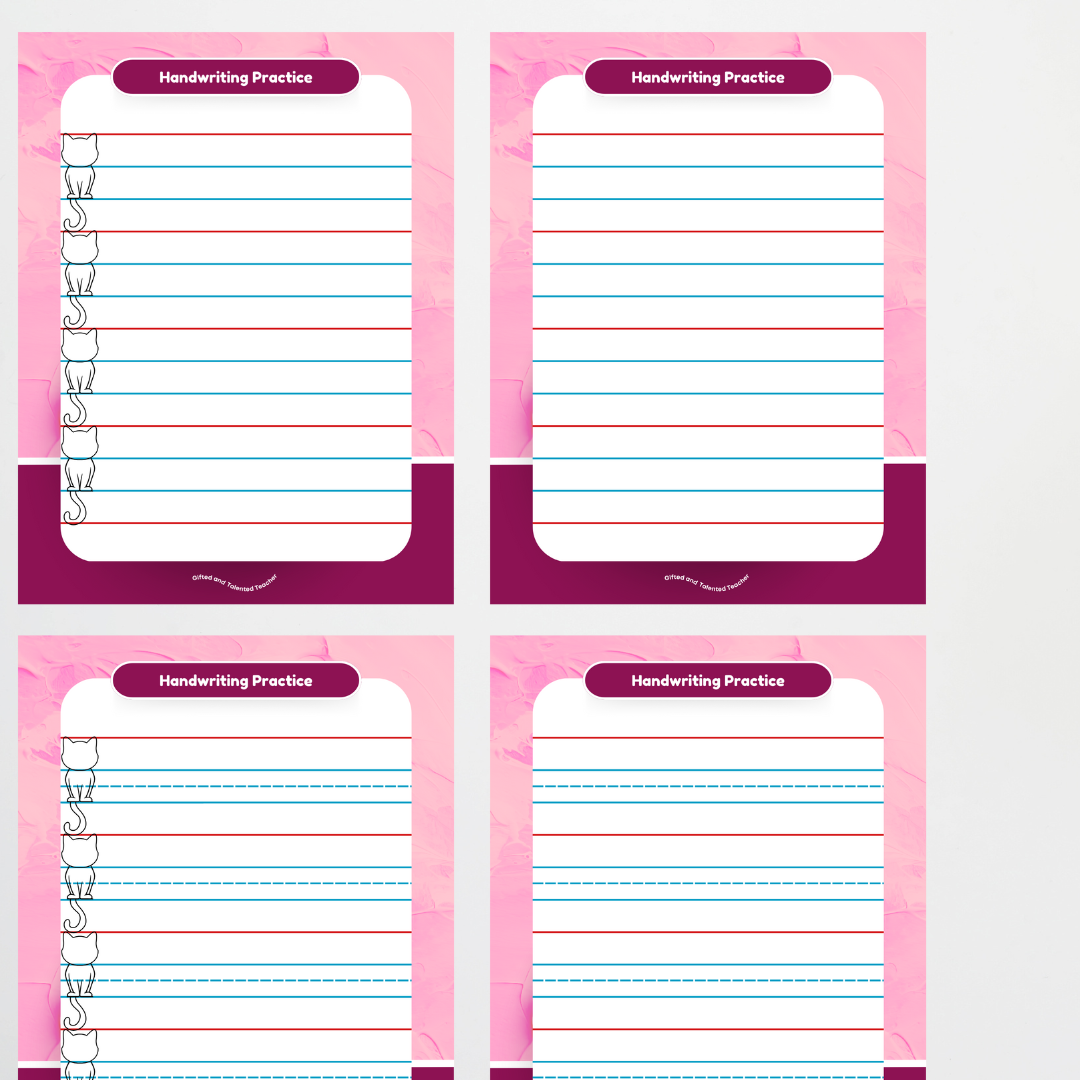 Cat Dotted Thirds Handwriting Practice Mats - Teacher Resources & Classroom Decor
