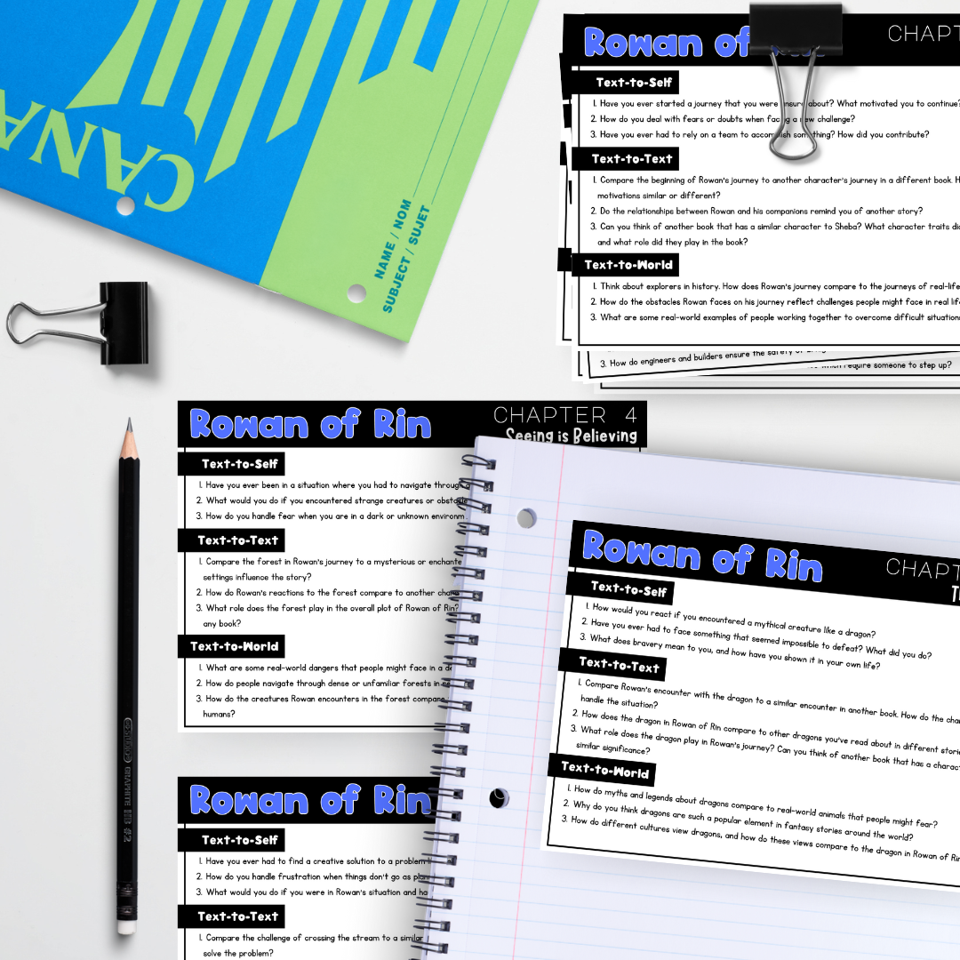 Rowan of Rin - Comprehension Task Cards