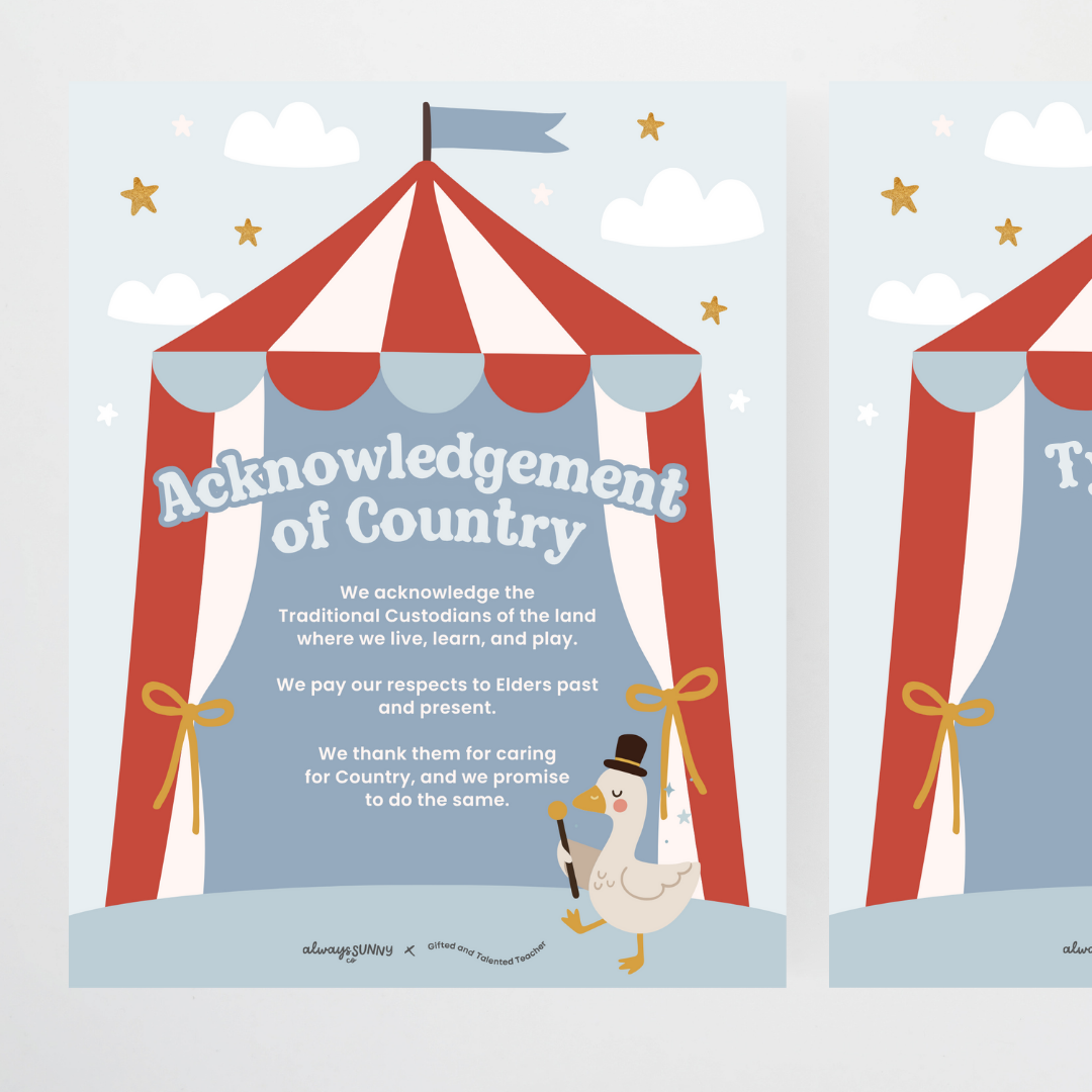 Acknowledgement of Country - Little Circus Classroom Decor