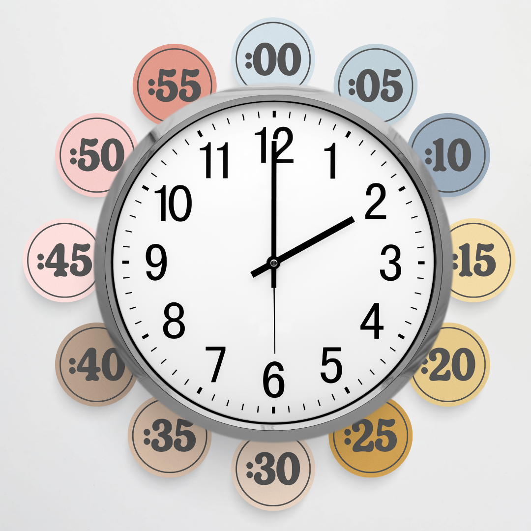 Clock Labels - Little Circus Classroom Decor