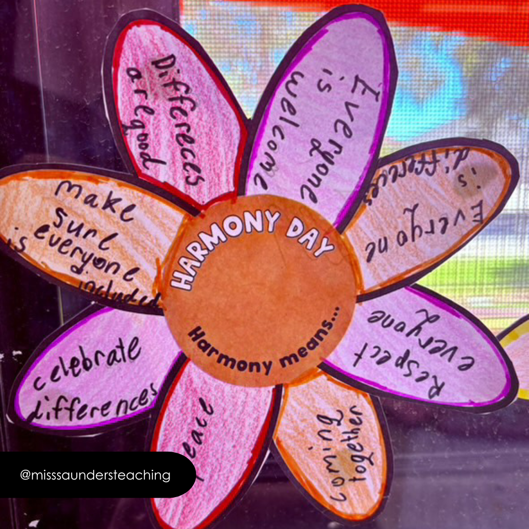 Harmony Day and Harmony Week: Dot Display and Flower Activity - Teacher Resources & Classroom Decor