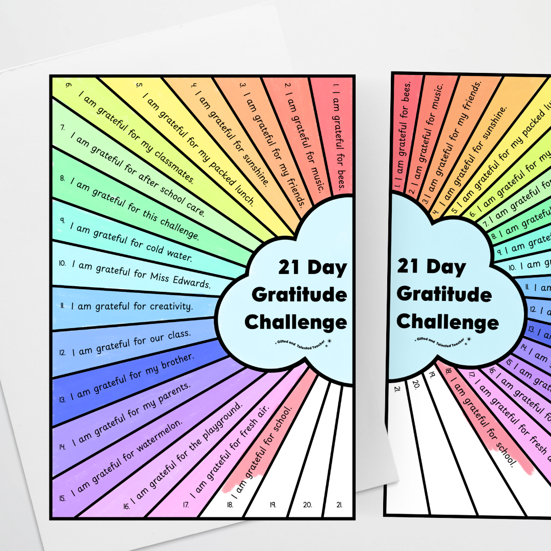 Gratitude Challenge - Growth Mindset Activity