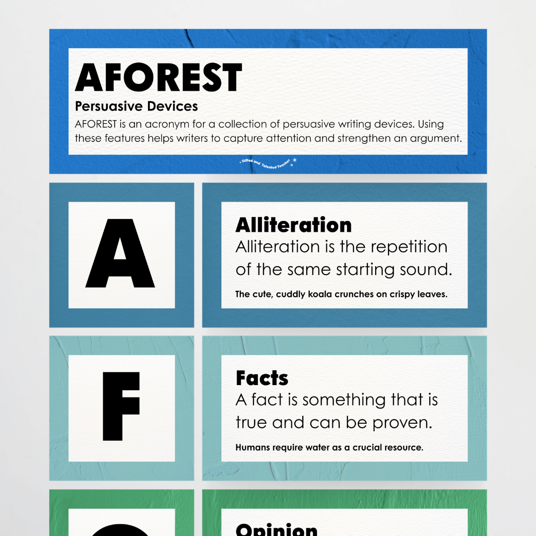 Persuasive Devices: AFOREST - North America Classroom Decor - Teacher Resources & Classroom Decor