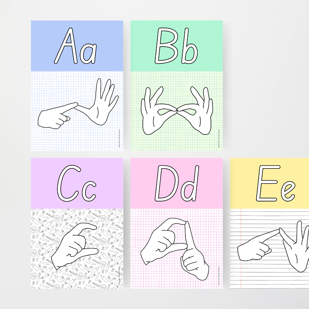 Auslan Alphabet Posters - School Doodles Classroom Decor - Teacher Resources & Classroom Decor