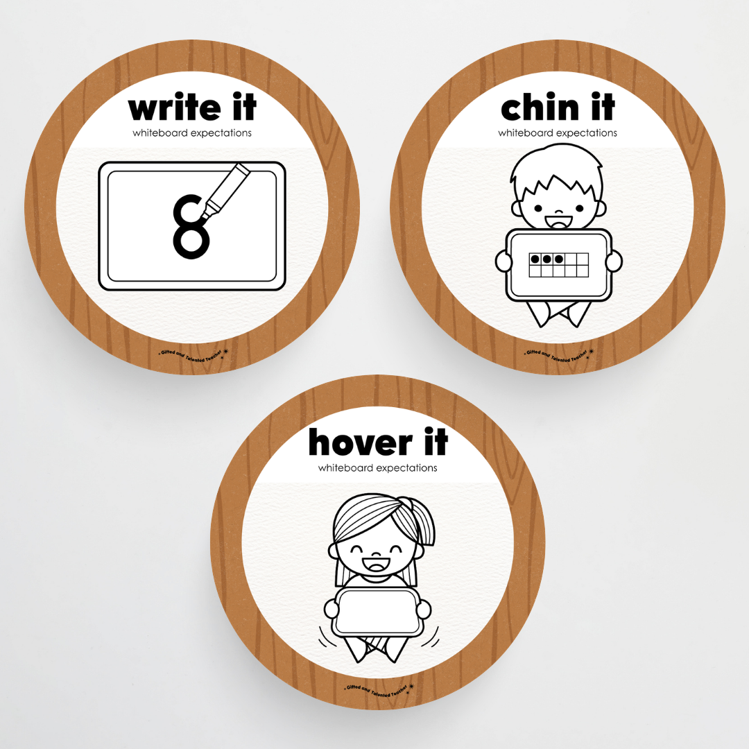 Mini Whiteboard Expectations, Prompts and Cues: Circle Icons - Back To School Classroom Decor