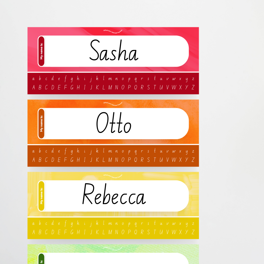 New South Wales Precursive Desk Plate with Handwriting Reference - Teacher Resources & Classroom Decor