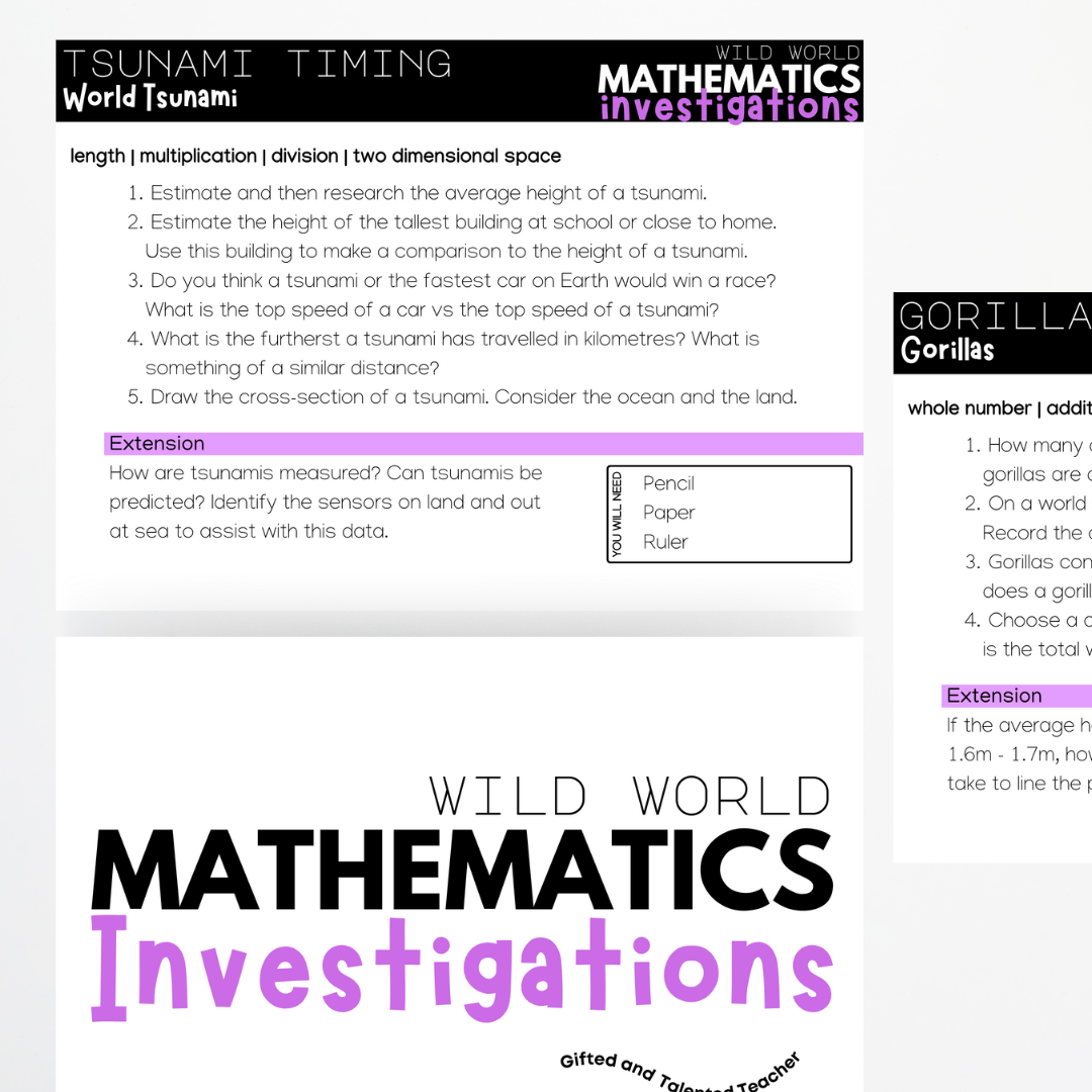 Volume 1: Wild World - Mathematics Investigations - Teacher Resources & Classroom Decor