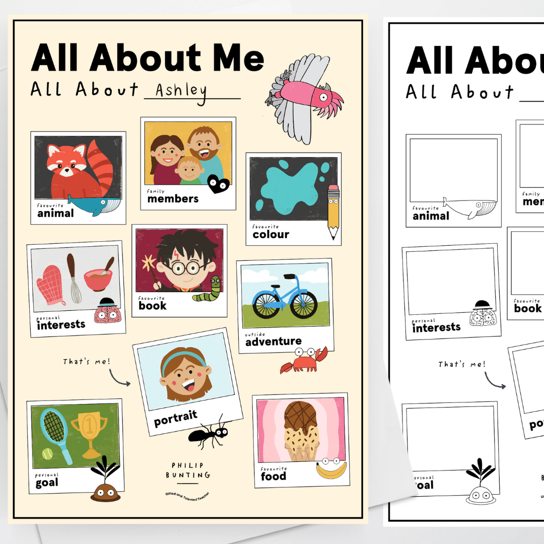 Philip Bunting: All About Me Back to School Activities - Watch this Space Classroom Decor - Teacher Resources & Classroom Decor