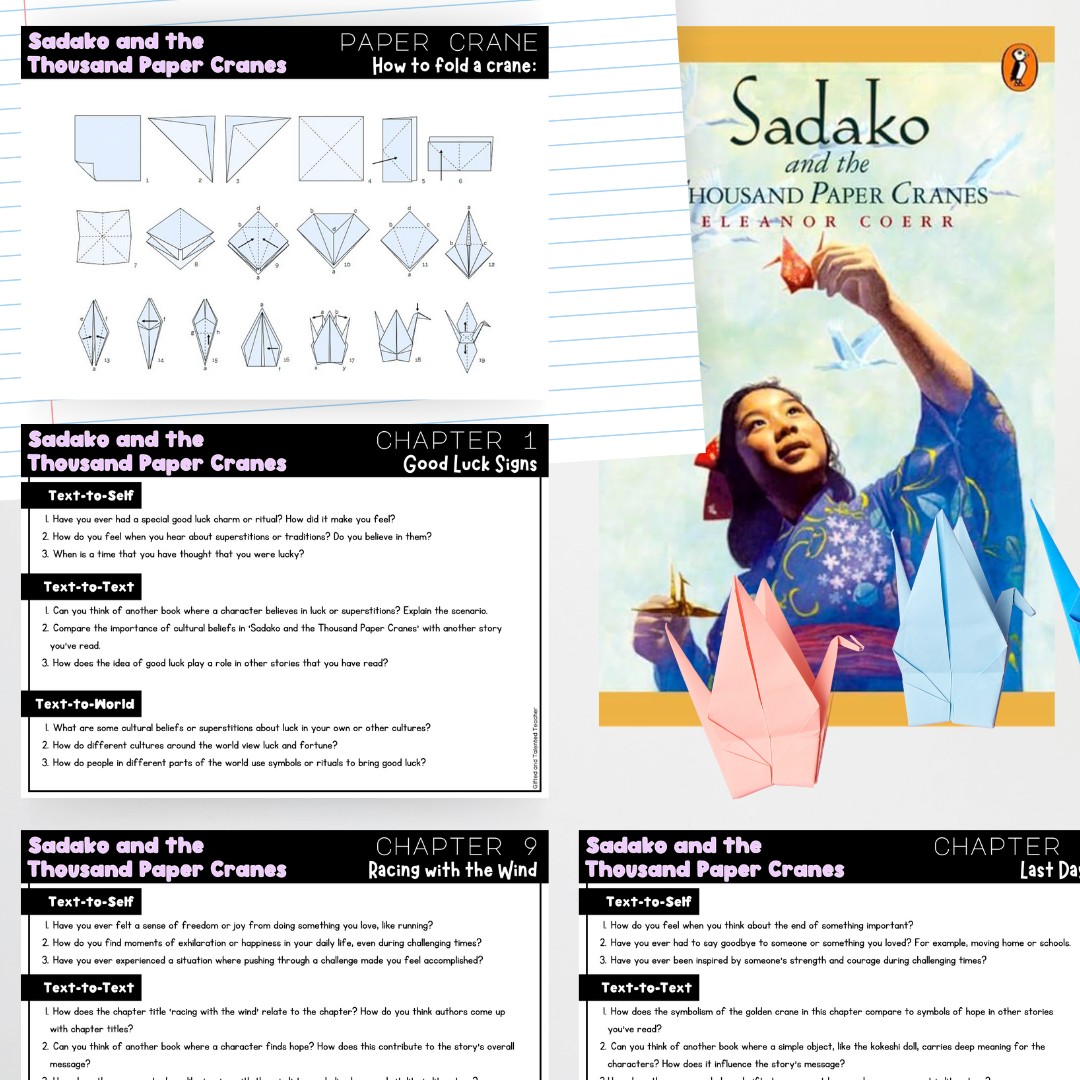 Sadako and the Thousand Paper Cranes - Comprehension Task Cards