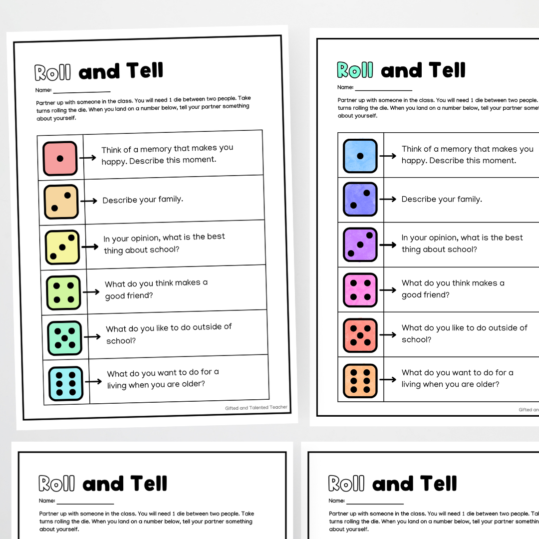 Back to School: Roll and Tell - Teacher Resources & Classroom Decor