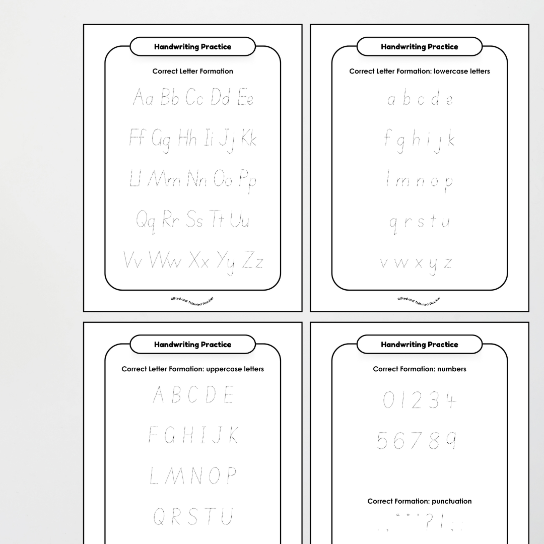 South Australian Print Font Handwriting Tracing Mats - Neutral