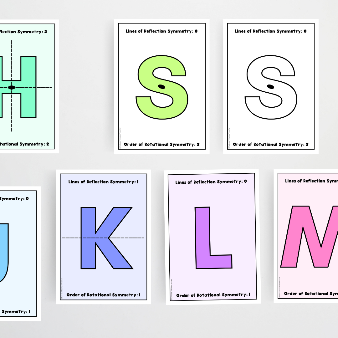 Alphabet Symmetry Posters - Rainbow Classroom Decor - Teacher Resources & Classroom Decor