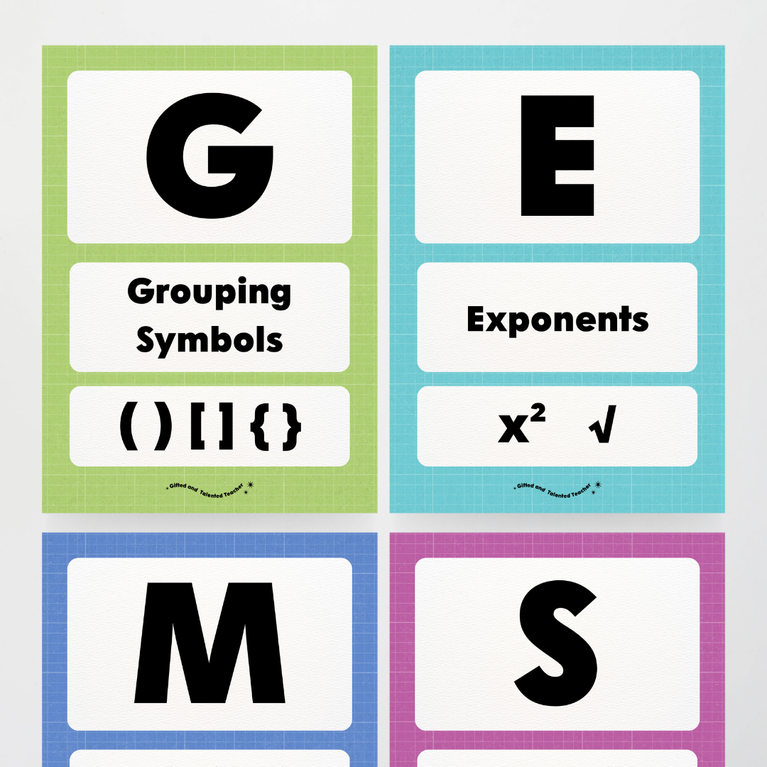 GEMS Order of Operations - Back To School Classroom Decor