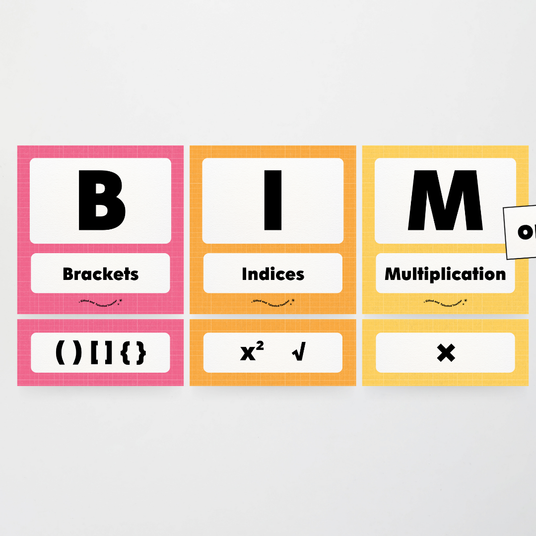 BIMDAS Order of Operations - Back To School Classroom Decor