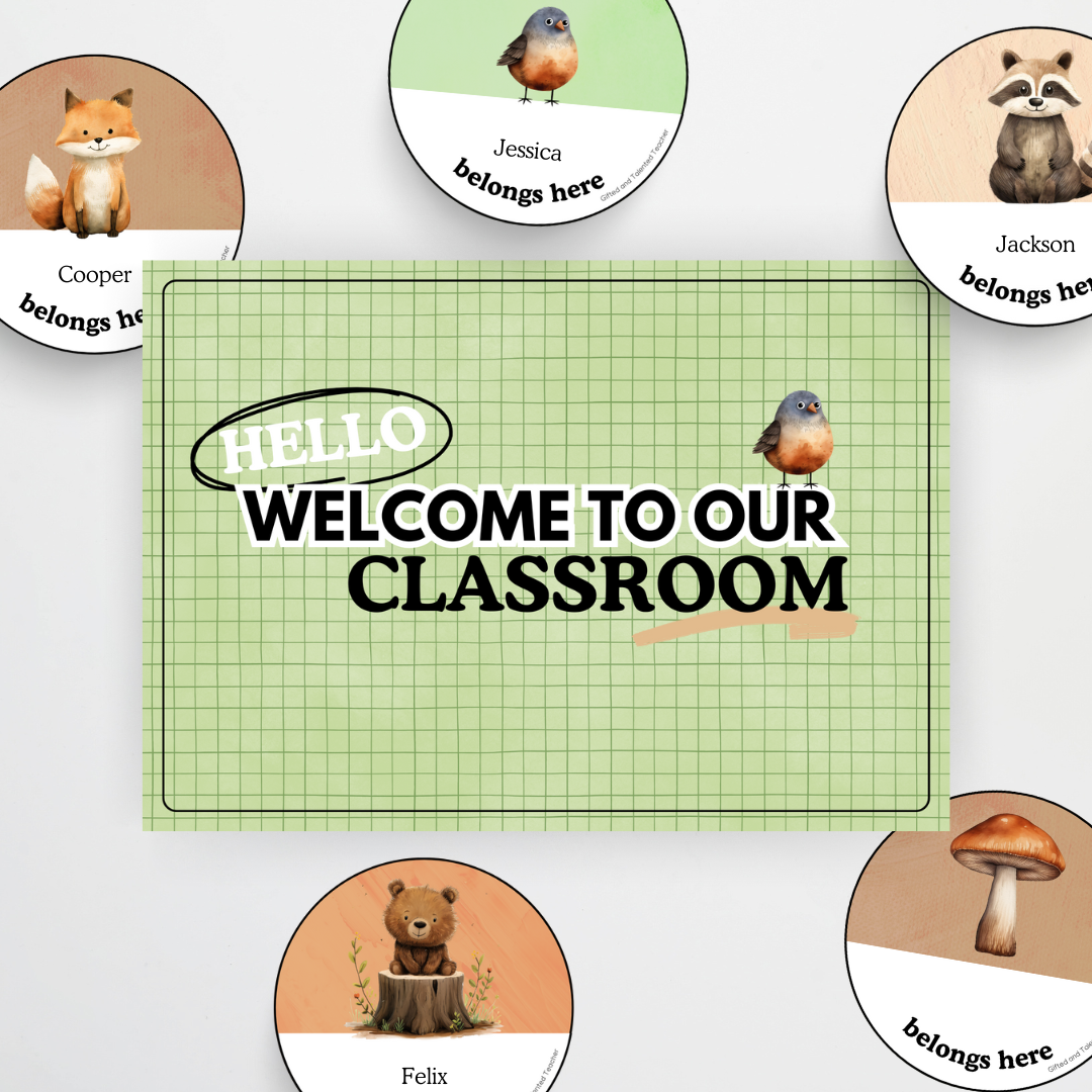 Welcome Door Display - Woodland Classroom Decor - Teacher Resources & Classroom Decor