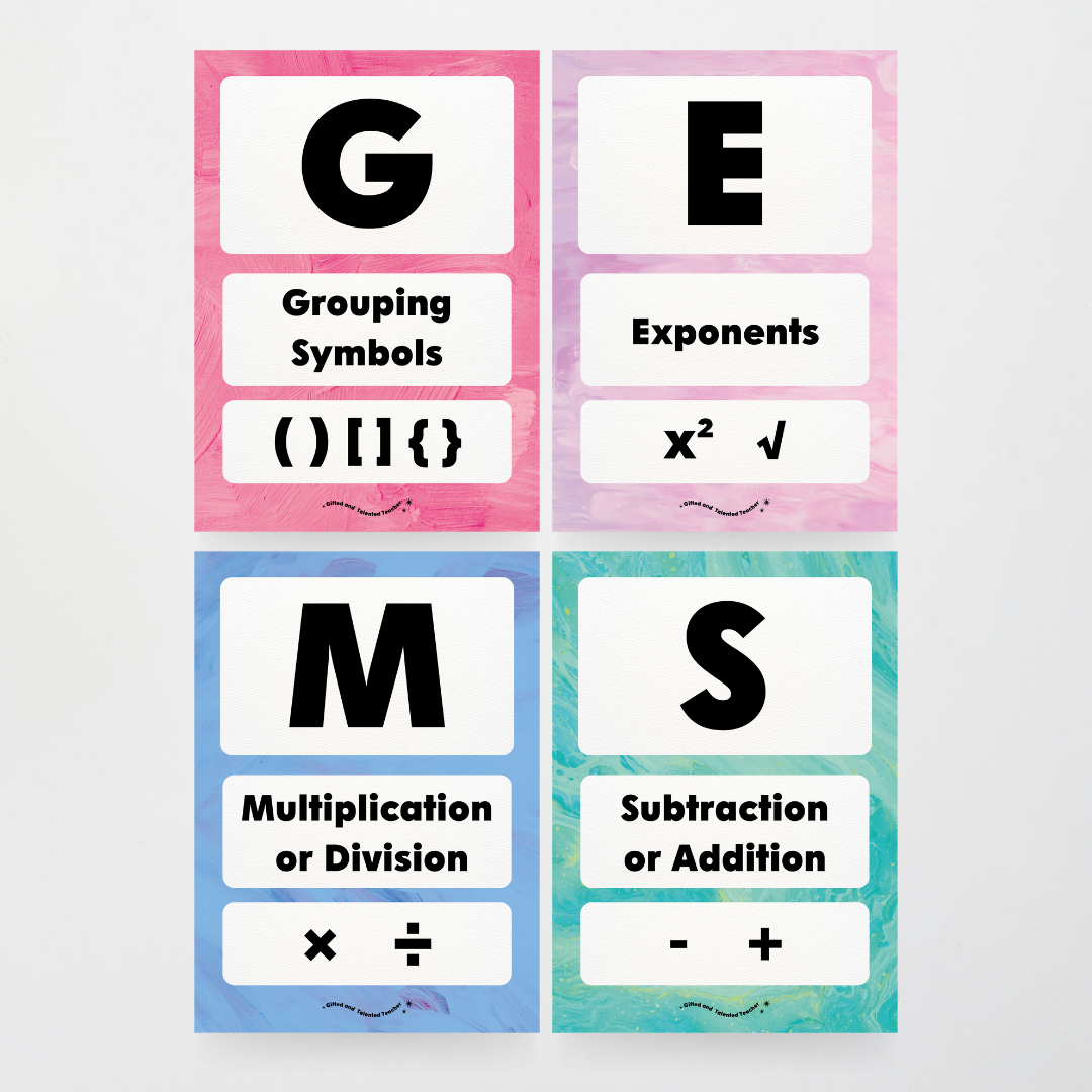 GEMS Order of Operations - Sea Life Classroom Decor - Teacher Resources & Classroom Decor