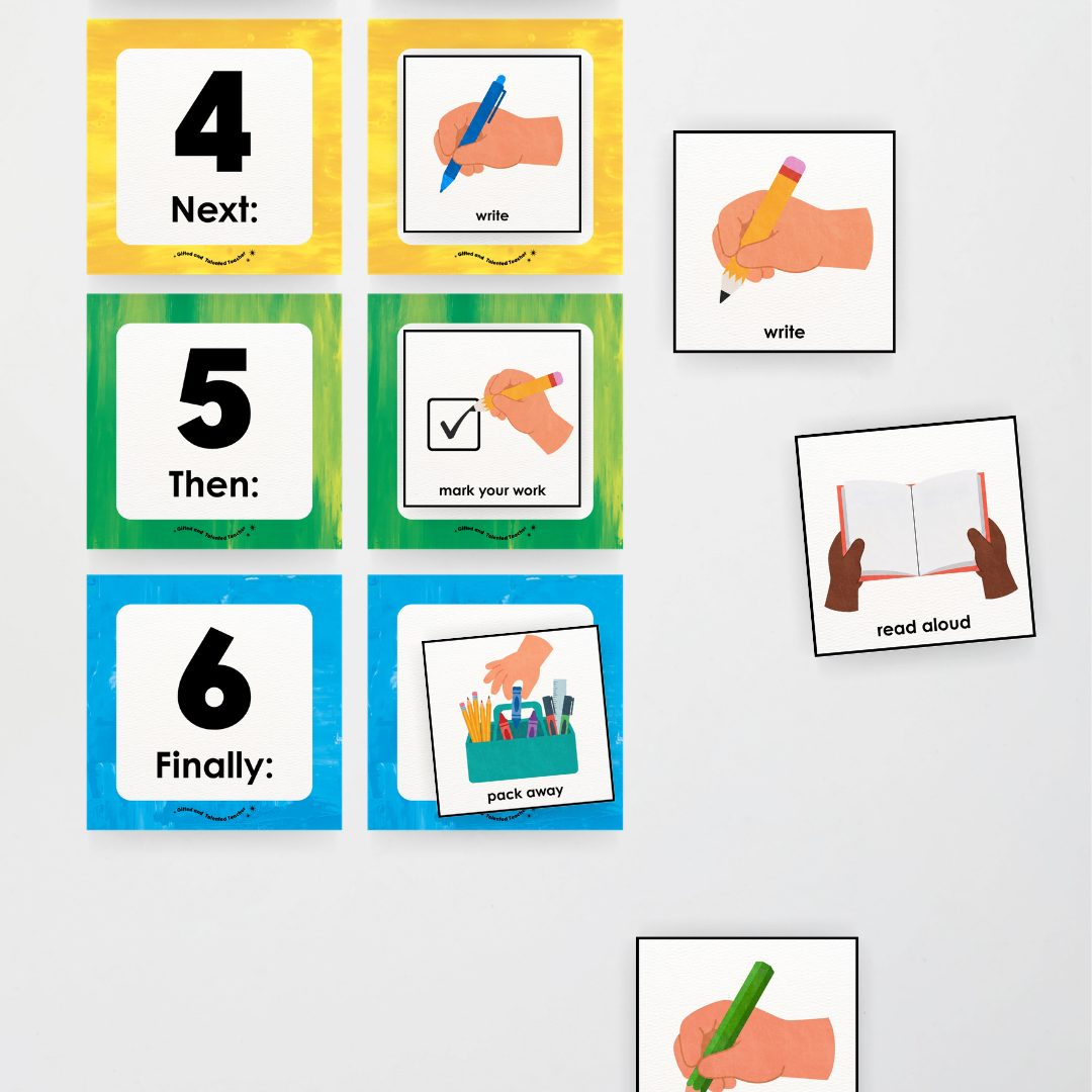 First Next Then Instructional Icons Classroom Display - Australian Fauna and Flora Classroom Decor