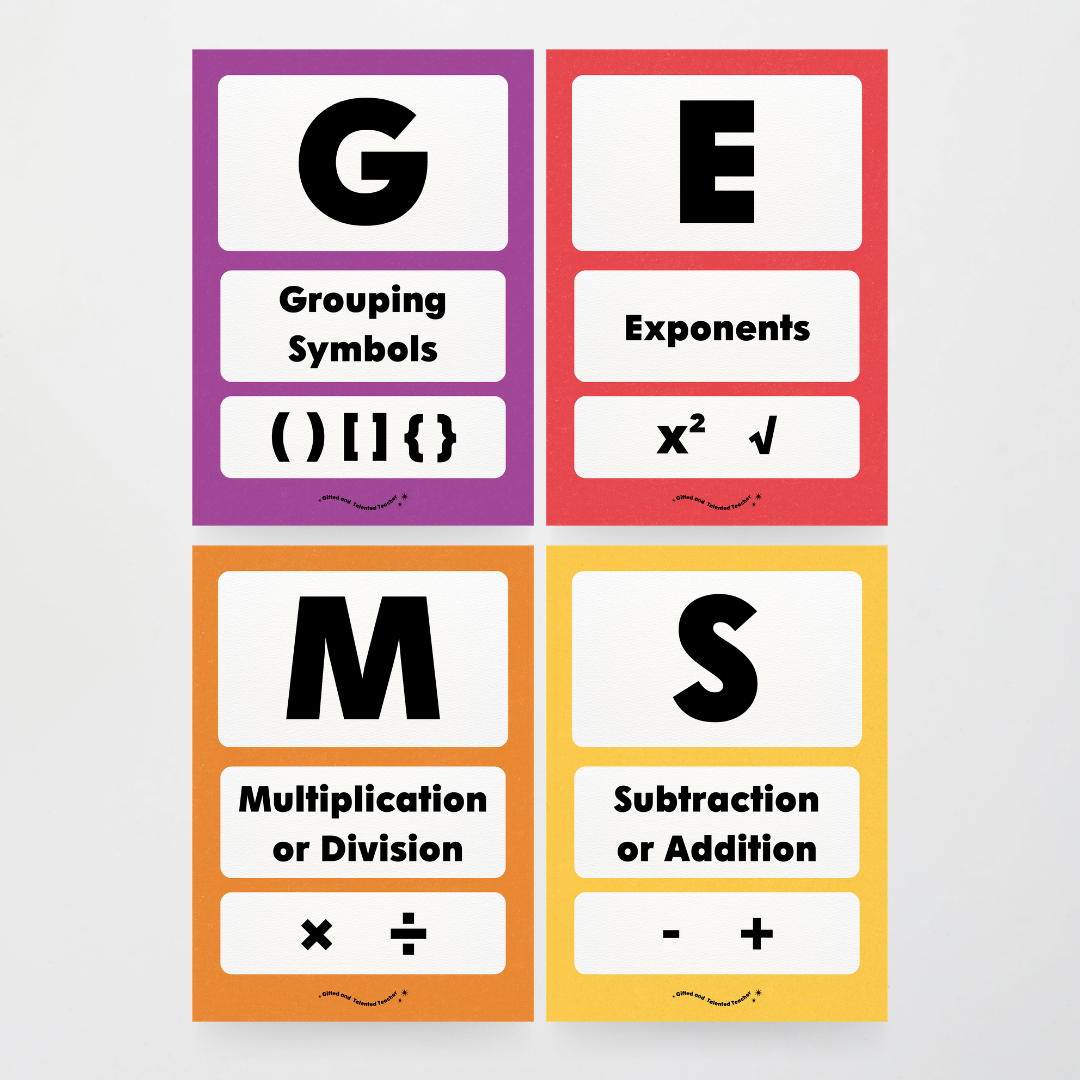 GEMS Order of Operations - Watch this Space Classroom Decor - Teacher Resources & Classroom Decor
