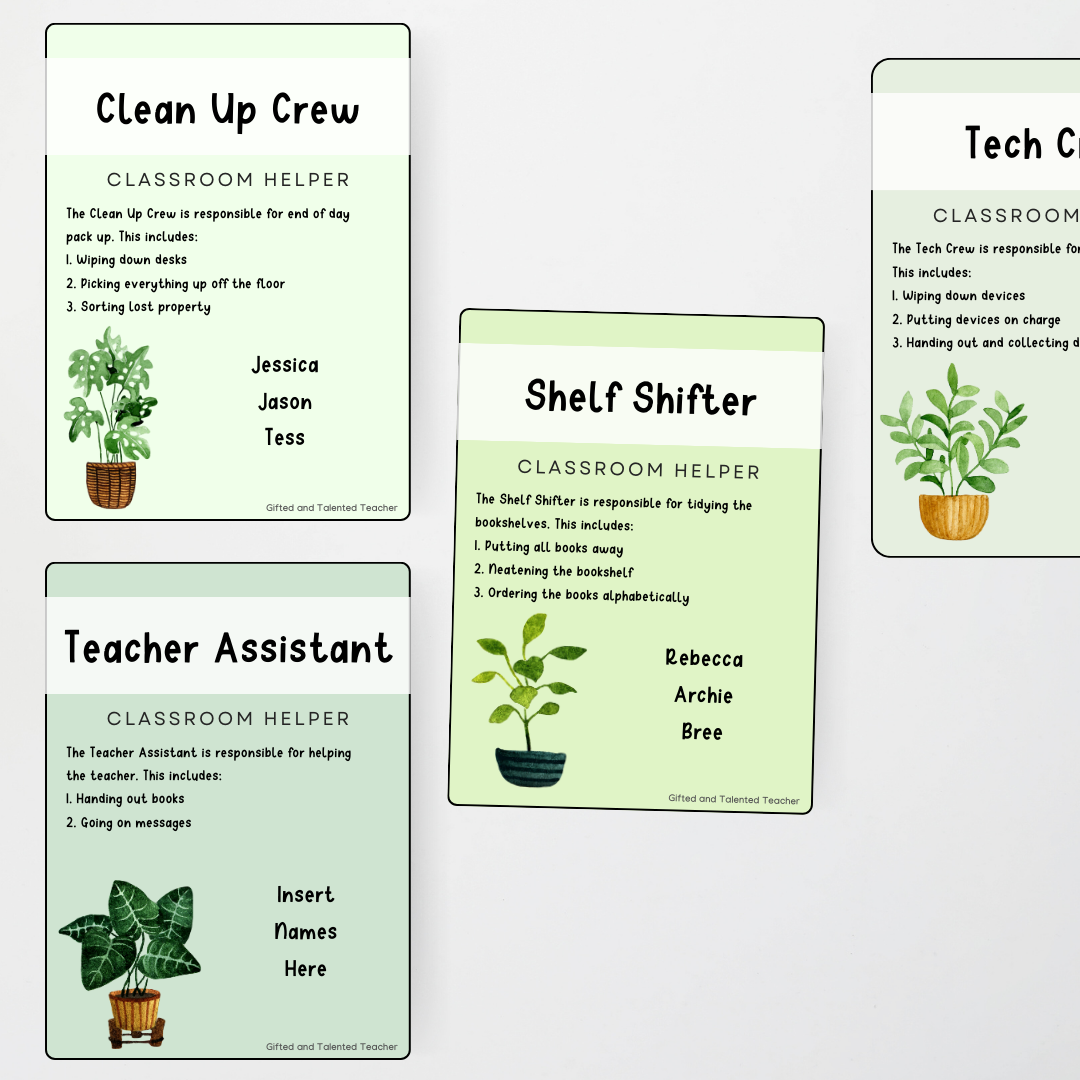 Classroom Jobs - Boho Botanical Classroom Decor - Teacher Resources & Classroom Decor