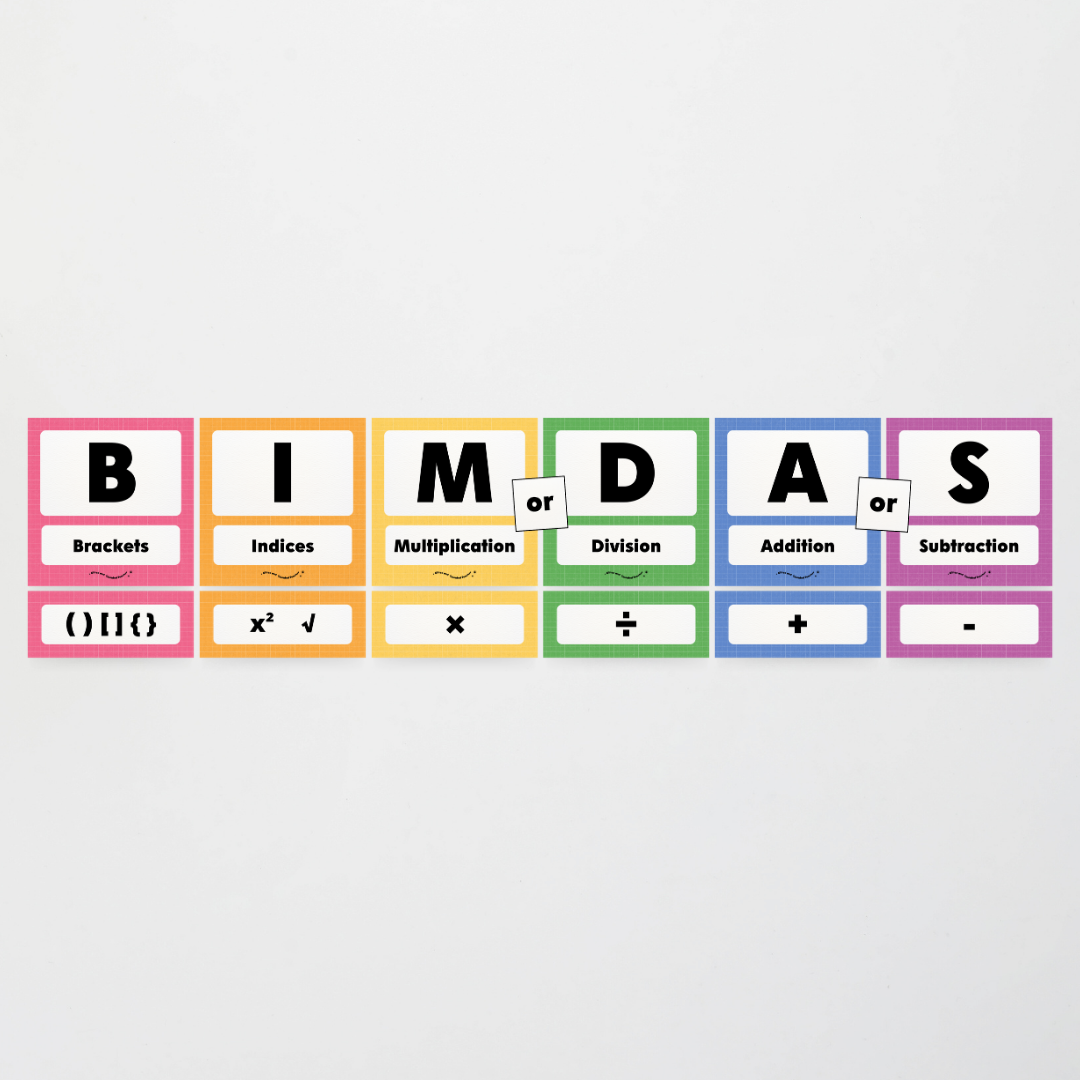BIMDAS Order of Operations - Back To School Classroom Decor