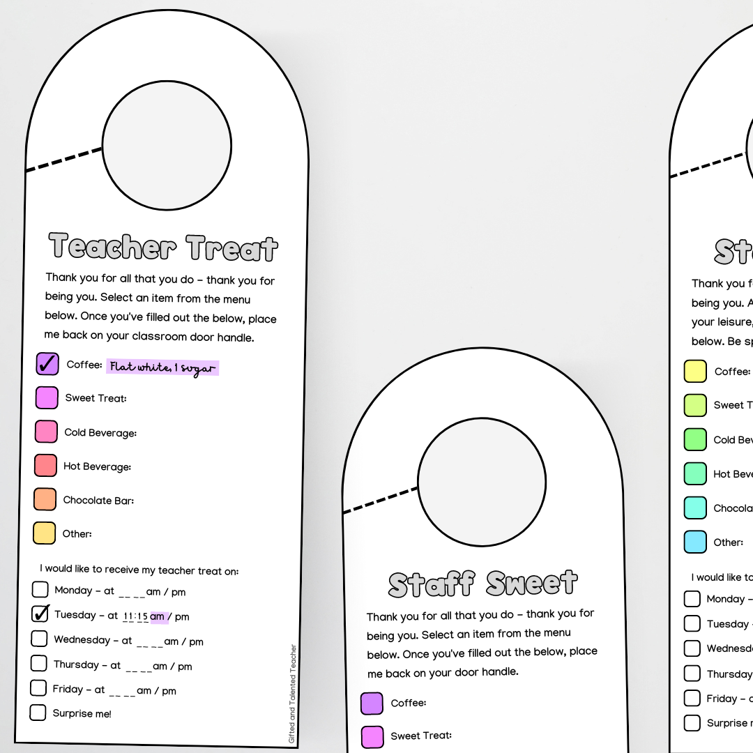Teacher Treat or Staff Sweet - Door Hanger