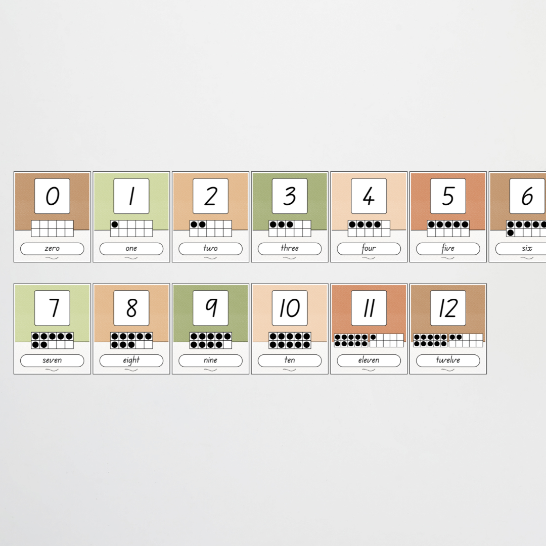 Ten Frames Number Posters - Woodland Classroom Decor