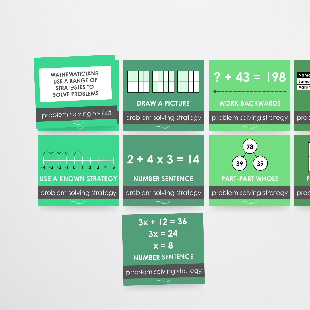 Upper Grades Problem Solving Strategy Toolkit - Leafy Greens Classroom Decor - Teacher Resources & Classroom Decor