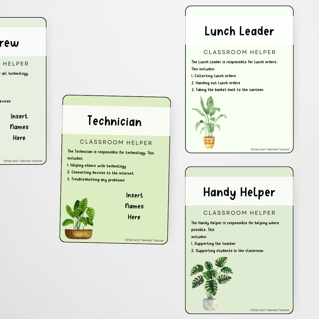 Classroom Jobs - Boho Botanical Classroom Decor - Teacher Resources & Classroom Decor