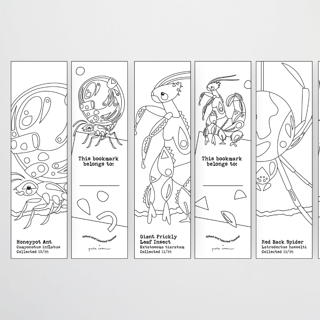 Pete Cromer: Line Art Bookmarks - Insect Life Classroom Decor - Teacher Resources & Classroom Decor