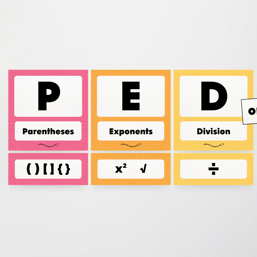 PEDMAS Order of Operations - Back To School Classroom Decor