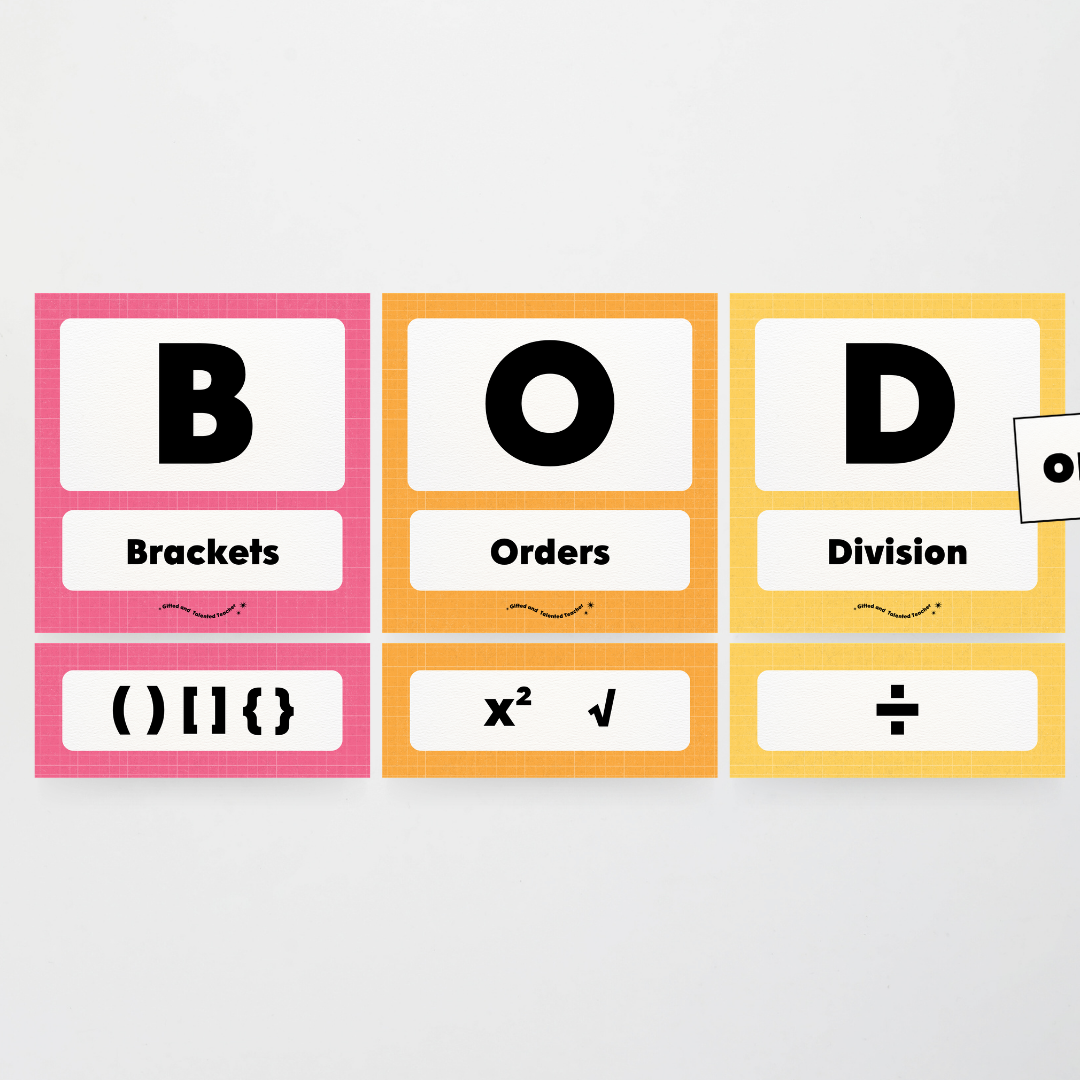 BODMAS Order of Operations - Back To School Classroom Decor