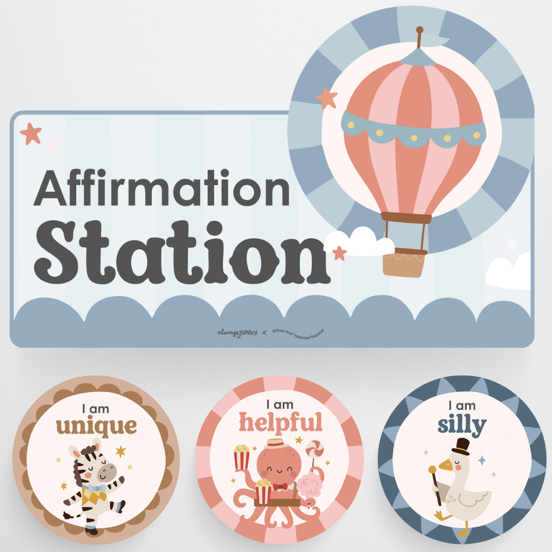 Affirmation Station Classroom Display - Little Circus Classroom Decor