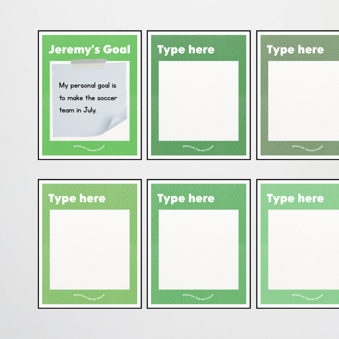 Goal Setting Template: 1 Goal - Leafy Greens Classroom Decor